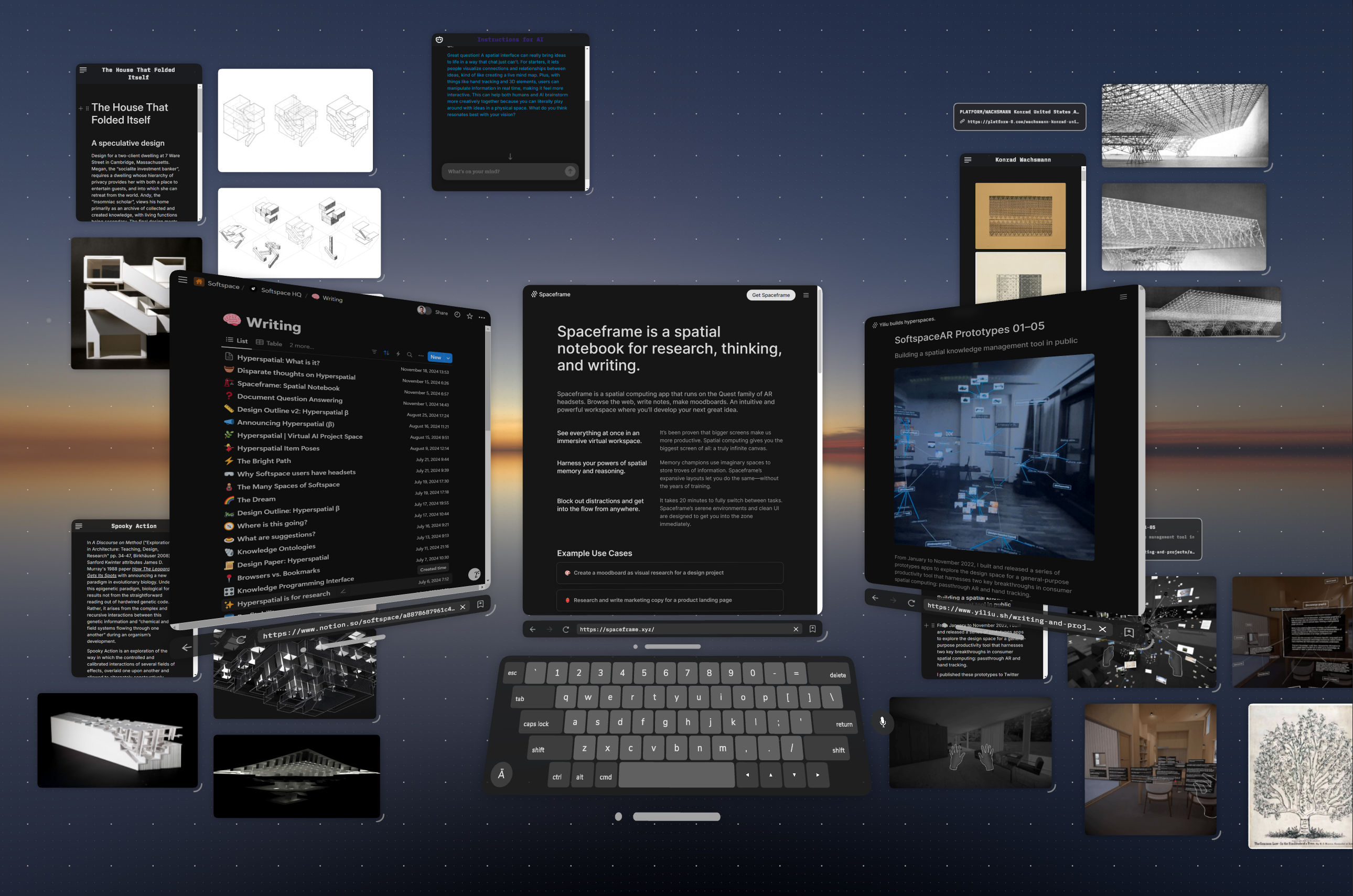 Spaceframe spatial workspace interface